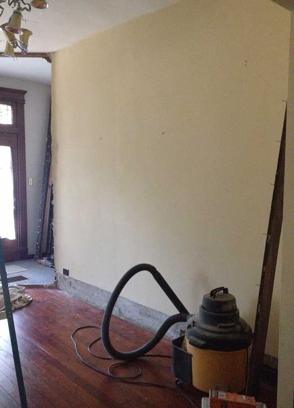 Step one: Allow the wide, smooth expanse of plaster taunt me in to tackling it at 6 p.m.