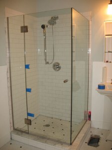 The only photo I could dredge up was mid-work...which looks far better than the current bath state here.